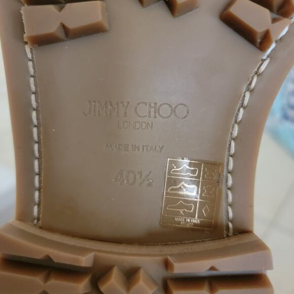 Jimmy Choo Mens Turing Lace Up Combat Boots Logo Monogram Blue Ankle 7.5 40.5 - Picture 9 of 11